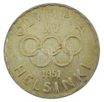 Finnország 1951. 500M Ag "Olimpia" T:AU patina / Finland 1951. 500 Markkaa Ag "Olympi...