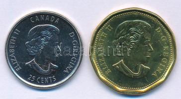 Kanada 2017. 25c acél "125 éves a Stanley Kupa" + 1$ sárgarézzel bevont acél "100 éve...