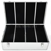 Alumínium fotós bőrönd. Bársony béléssel, sérüléssel, 60x36x18 cm