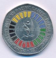 Pápua Új-Guinea 2015. 50t részben színezett acél &quot;XV. Csendes-óceáni Játékok&quot; kapszulában T:AU Papua New Guinea 2015. 50 Toea partially colored steel &quot;XV Pacific Games&quot; in capsule C:AU Krause KM#68