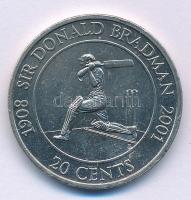 Ausztrália 2001. 20c &quot;Sir Donald Bradman 1908-2001&quot; Cu-Ni kapszulában T:AU,XF Australia 2001. 20 Cents &quot;Sir Donald Bradman 1908-2001&quot; Cu-Ni in capsule C:AU,XF Krause KM#589