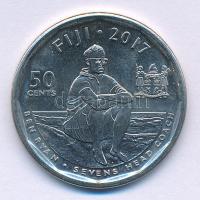 Fidzsi-szigetek 2017. 50c acél "Hetes rögbi, 2016-os olimpiai aranyérmes csapat" kapszuláb...