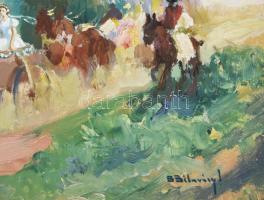 Burchard-Bélaváry István (1864-1933): Esküvő. Olaj, karton, jelezve jobbra lent. Dekoratív fakeretbe...