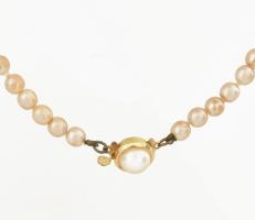 Majorica gyöngy nyaklánc, kopásnyomokkal, h: 46 cm