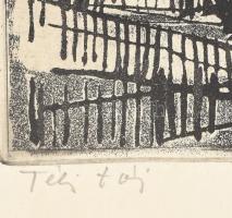 Luzsicza Lajos (1920-2005): Téli táj. Rézkarc, papír. Jelzett. Kartonra kasírozva. 20x29 cm