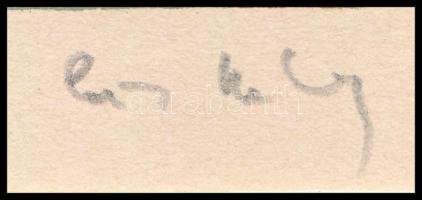 Kós Károly (1883-1977): Paraszt. Linómetszet, papír, paszpartuban, utólagos jelzéssel, 10×10 cm