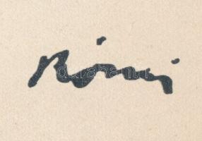 Rippl-Rónai József (1861-1927): Akt. Cinkográfia, papír, jelzett a cinkográfián, paszpartuban, 24×16...