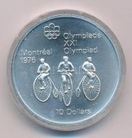 Kanada 1974. 10$ Ag Montreali Olimpia - Kerékpár kapszulában T:UNC Canada 1974. 10 Dollars Ag Montreal Olympic Games - Cycling in capsule C:UNC Krause KM#95