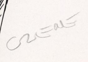 Czene jelzéssel: Lányok, tus, papír, paszpartuban, 28×19 cm