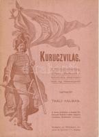 Thaly Kálmán:  Kuruczvilág. A Rákóczi-szabadságharcz kétszázados évfordulója alkalmából saját régi költeményeiből egybegyűjté Thaly Kálmán. A tiszta jövedelem a Kassán fölállítandó Rákóczi-szobor alapjára fordíttatik. Budapest, 1903. Athenaeum Irodalmi és Nyomdai Rt. VIII + 168 p. Egyetlen kiadás. Thaly Kálmán (1839-1909) író, költő, függetlenségi szemléletű országgyűlési képviselő, tiszteletbeli bölcsészdoktor, a Századok szerkesztője. Munkássága túlnyomó részét a Rákóczi-kutatásnak szentelte, a századfordulós Rákóczi-kultusz - mely a fejedelem hamvainak 1906. évi hazahozatalában csúcsosodott ki - elsősorban Thaly Kálmán munkálkodásának köszönhető. Kötetében bevallottan saját szerzésű, kuruc témájú költészetéből válogat. Életműve ugyanakkor nem saját verseiről, hanem a Thaly-féle fordított plágiumról híresült el - az általa közzétett, eredetinek mondott kuruc költemények és levéltári források némelyike valójában saját műve volt -; markáns és rendíthetetlen Rákóczi-pártisága olykor az élclapokon kívül is derűs megjegyzésekre adott okot. Szüry 4512. Fűzve, illusztrált kiadói borítóban. Jó példány.