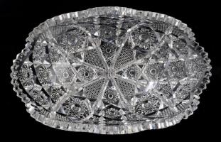 Kristály kínáló tál, hibátlan 29x17 cm