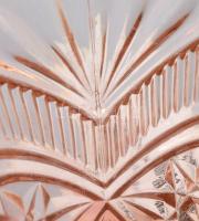 Rózsaszín váza, üveg, formába préselt, hibátlan m: 20 cm