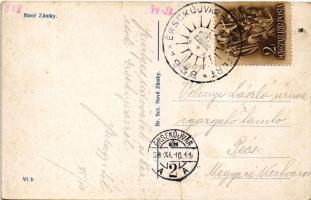 Érsekújvár, Nové Zámky; mozaiklap / multi-view postcard + "1938 Érsekújvár visszatért" So....