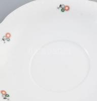 Epiag Czechoslovakia porcelán csésze és alj. Részben kézzel festett, jelzett, kis kopottsággal, d: 9...