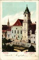 1909 Pozsony, Pressburg, Bratislava; Fő tér, Városháza / main square, town hall (fa)