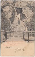 1900 Pozsony, Pressburg, Bratislava; Mély út, Maria Lourdes / Maria Lord im Tiefenweg / Lourdes grotto (ázott / wet damage)