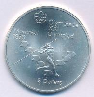 Kanada 1975. 5$ Ag "Montreali Olimpia - Gerelyhajítás" T:UNC Canada 1975. 5 Dollars Ag "Montreal Olympiad - Javelin" C:UNC Krause KM#99