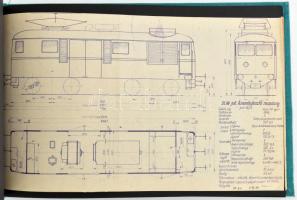 cca 1960 Hév dízel és villamos mozdonyok jellegrajza és fotója. 29 db klf járművekről. Egészvászon k...