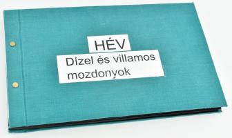 cca 1960 Hév dízel és villamos mozdonyok jellegrajza és fotója. 29 db klf járművekről. Egészvászon k...