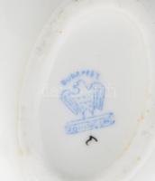 Aquincumi porcelán tojás formájú ékszertartó. Kézzel festett, jelzett, minimális kopással, 10x6,5x6 ...