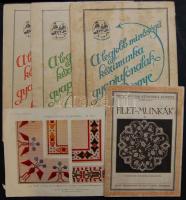 ~1925 1db Beyer magyar kézimunka könyv, 3db régi tündérujjak újság és egy töredék