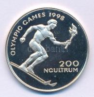 Bhután 1996. 200Ng Ag "Téli Olimpia 1998, Nagano" kapszulában T:PP folt Bhutan 1996. 200 Ngultrum Ag "Winter Olympics 1998, Nagano" in capsule C:PP spotted Krause KM#87