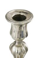 1899 Berndorf ezüstözött gyertyatartó. Kopott, m: 25,5 cm