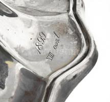 1899 Berndorf ezüstözött gyertyatartó. Kopott, m: 25,5 cm