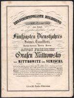 1833, 1841 3 db ünnepi beszéd: Znaim Népfesztivál illetve az árvaház megnyitása alkalmából., Mittrowsky gróf 50 éves szolgálati jubileuma. / 1833, 1841 3 celebratory speeches: on the occasion of the Znaim Folk Festival and the opening of the orphanage. Count Mittrowskys 50-year service anniversary.