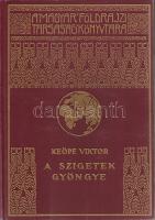 Keöpe Viktor:  A szigetek gyöngye. 53 képpel és 2 térképpel. Budapest, (1936). Franklin-Társulat Magyar Irodalmi Intézet és Könyvnyomda. 189 + [3] p. + 20 t. (kétoldalas) + 1 térkép (kihajtható). Egyetlen kiadás. Oldalszámozáson belül további egész oldalas térképpel ellátott útleírás a szerző délkelet-ázsiai útjáról. (A Magyar Földrajzi Társaság könyvtára.) Festett, aranyozott kiadói egészvászon kötésben. Szép példány.