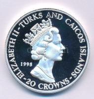 Turks- és Caicos-szigetek 1995. 20C Ag "Nyári Olimpia 1996, Atlanta - Rúdugrás" kapszulába...