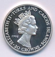 Turks- és Caicos-szigetek 1995. 20C Ag "Nyári Olimpia 1996, Atlanta - Kerékpár" kapszulába...