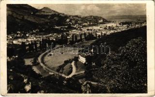 1943 Szilágysomlyó, Simleu Silvaniei; látkép, vasútvonal. Máté Jenő felvétele / general view with railway line (EB)