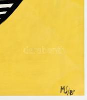 Molnár Sándor (1936-2022): Kompozíció, 1975. Vegyes technika, papír. Jelezve jobbra lent. Üvegezett ...