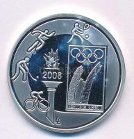 Belgium 2008. 10E Ag Pekingi Olimpia 2008 kapszulában, tanúsítvánnyal T:PP folt Belgium 2008. 10 Euro Ag Olympic Games 2008 Beijing in capsule with certificate C:PP spot Krause KM#268