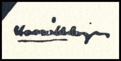 Kassák Lajos (1887-1967): Képarchitektúra. Szitanyomat, papír, jelzett a nyomaton. Lapméret: 34,5x28...