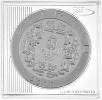 Kína 2008. 10Y Ag "Pekingi Olimpia 2008 - Tea" részben multicolor, kapszulában T:PP /  China 2008. 10 Yuan Ag "Olympic Games 2008 Beijing - Tea" partially multicolor, in capsule C:PP Krause KM#1843