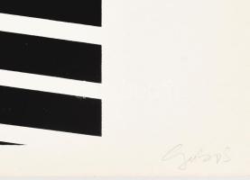 Gubis Mihály (1948-2006): Geometrikus kompozíció (cím nélkül). Szitanyomat, papír, jelzett. Számozot...