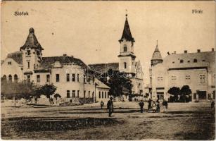 1916 Siófok, Fő tér, templom, üzlet (EK)