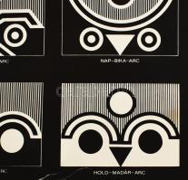 Bak Imre (1939-2022): Nap-ember-arc (1977). Szitanyomat, papír, jelzés nélkül. 34,5x29 cm. Lap alján...