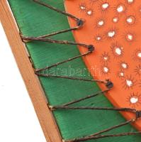 Szeift Béla (1944-2012): Ikrek, 1981. Akril, zsineg, fa. Jelezve jobbra lent: Szeift 81. 25,5x36 cm....