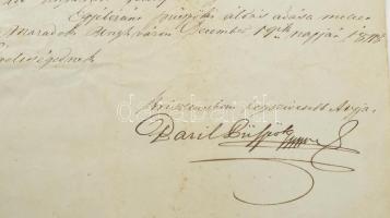 1848 Ungvár, Béres János későbbi görög katolikus püspök.autográf aláírásával ellátott engedély Béres...
