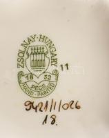 Zsolnay pillangó mintás bonbonier, jelzett, kézzel festett, hibátlan, 7,5x7,5 cm