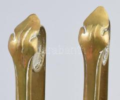 Szecessziós karnistartó pár. Bronz, 24x15 cm