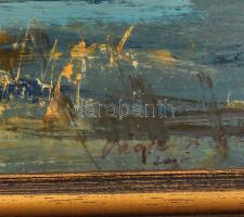 Vágfalvi Ottó (1925-2015): " Őszi Balaton. Olaj, farost, jelezve jobbra lent. Hátoldalán a művé...