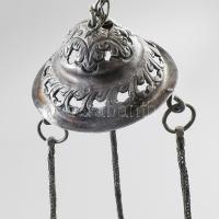 Ortodox tömjénfüstölő. cca XV-XVI. sz., Szerbia / Románia. Aranyozott fém, részben ezüst (Ag) szerel...