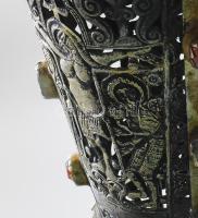 Ortodox tömjénfüstölő. cca XV-XVI. sz., Szerbia / Románia. Aranyozott fém, részben ezüst (Ag) szerel...