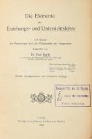 Barth, Paul: Elemente der Erziehungs- und Unterrichtslehre. Leipzig, 1912. Barth 584 p.