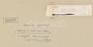 Kollár György (1950-1992): Fény-jelenség, 1989. Vegyes technika, papír, jelezve jobbra lent. Hátolda...