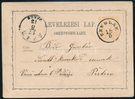 1873 2kr díjjegyes levelezőlap / PS-card SZEMLAK - Pest